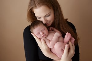 Foceni miminek s maminkou v newborn atelieru Praha